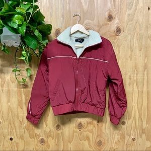 90’s Vintage Inspired Red Sherpa Windbreaker